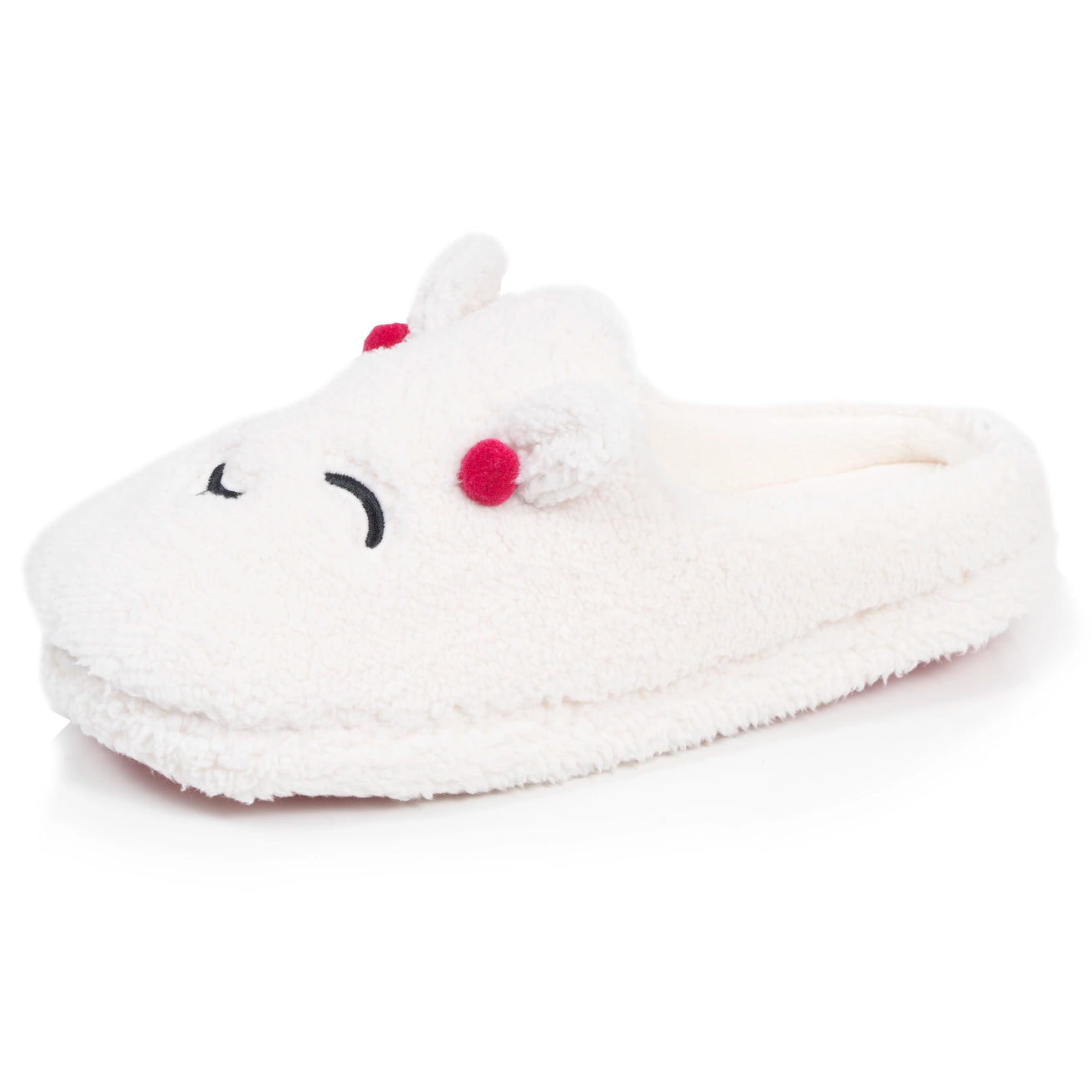 Zapatillas de casa Chinelas Mujer sherpa lama Marfíl