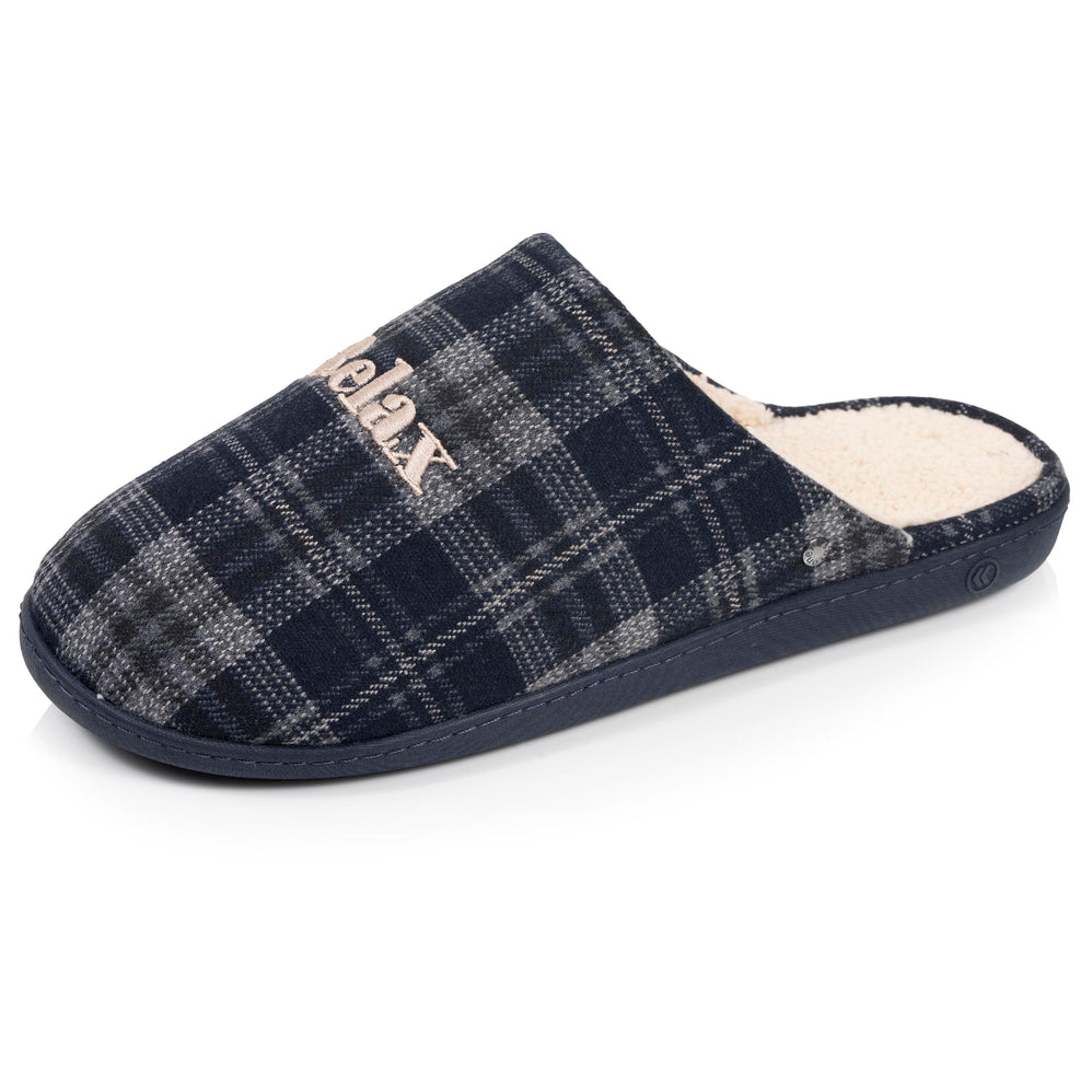 Zapatillas de casa chinelas Hombre Tartán marino - Isotoner