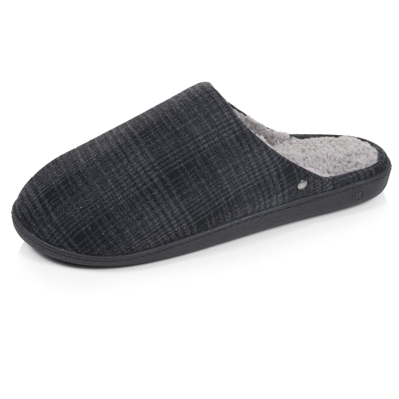 Zapatillas de casa chinelas Hombre Tartán negro