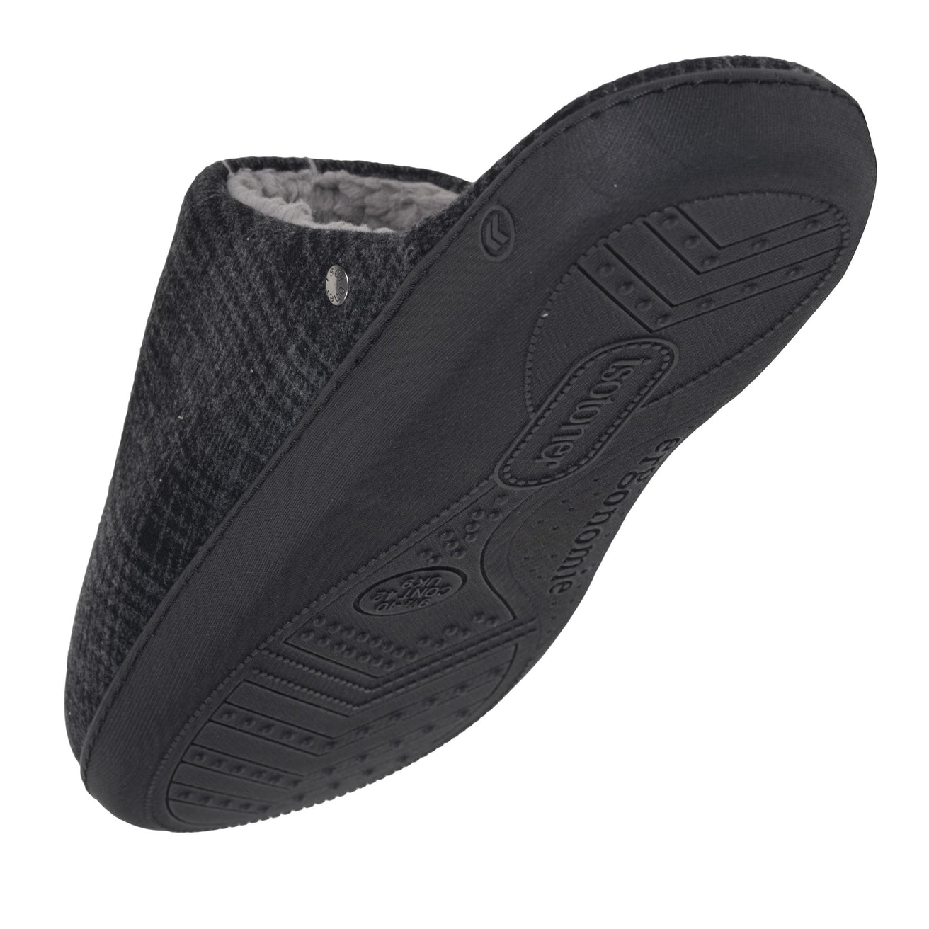 Zapatillas de casa chinelas Hombre Tartán negro