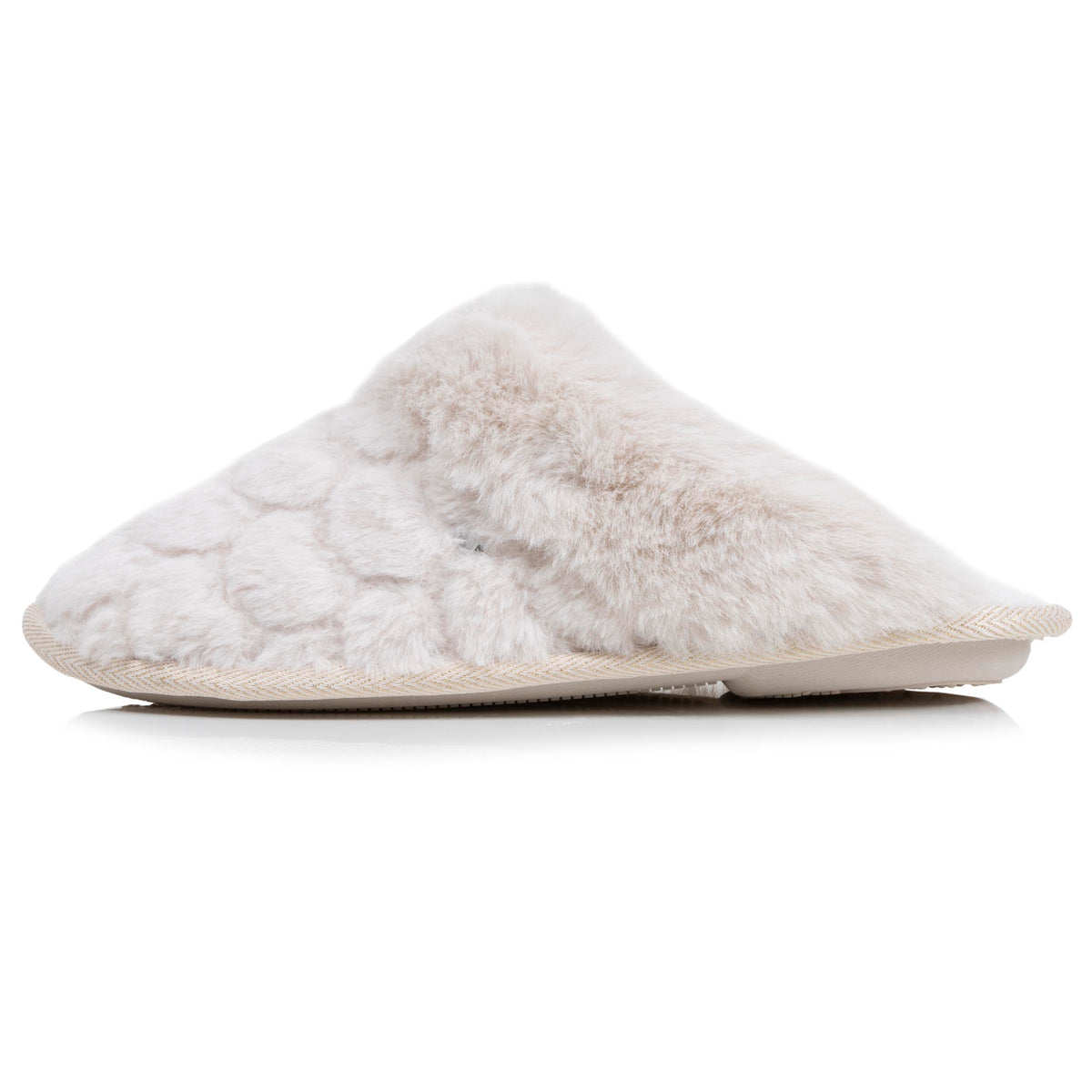 Zapatillas de casa chinelas planas Mujer Marfil