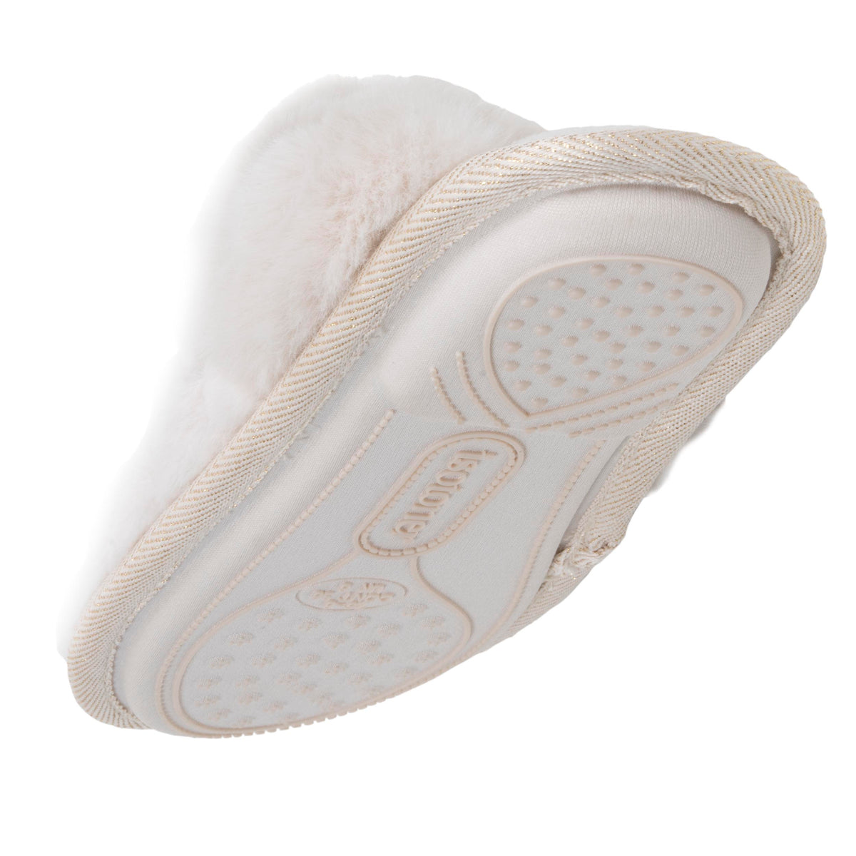Zapatillas de casa chinelas planas Mujer Marfil