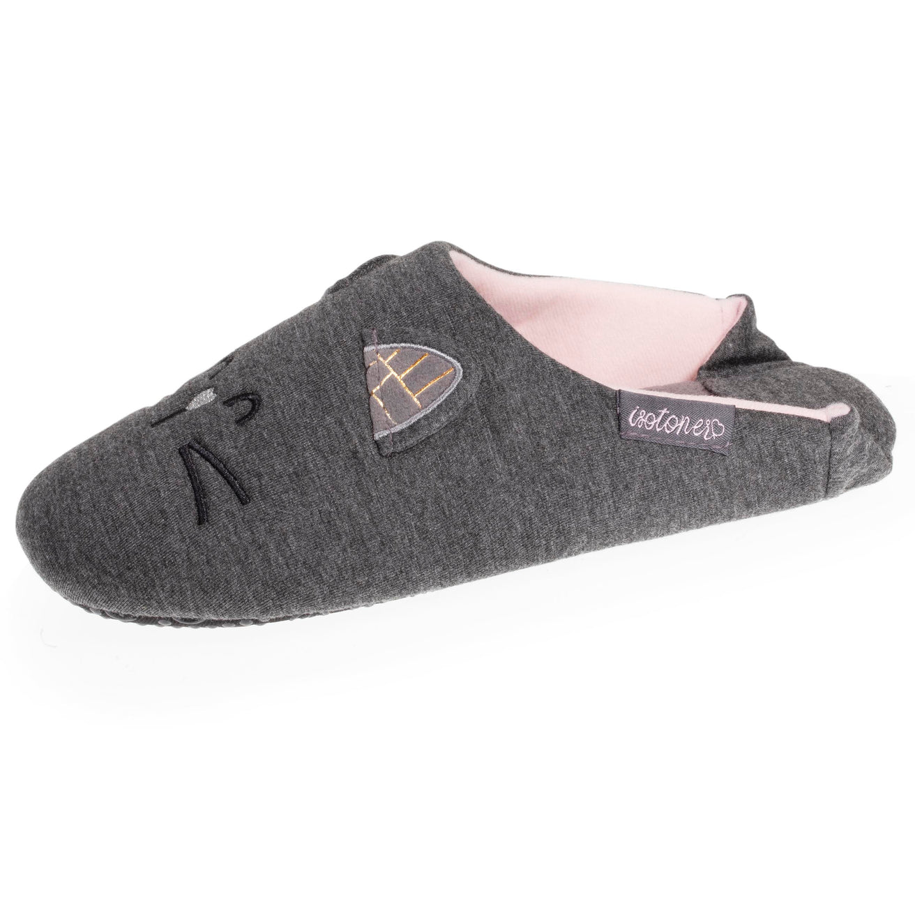 Zapatillas de casa babuchas Mujer 3D Gris jaspeado oscuro