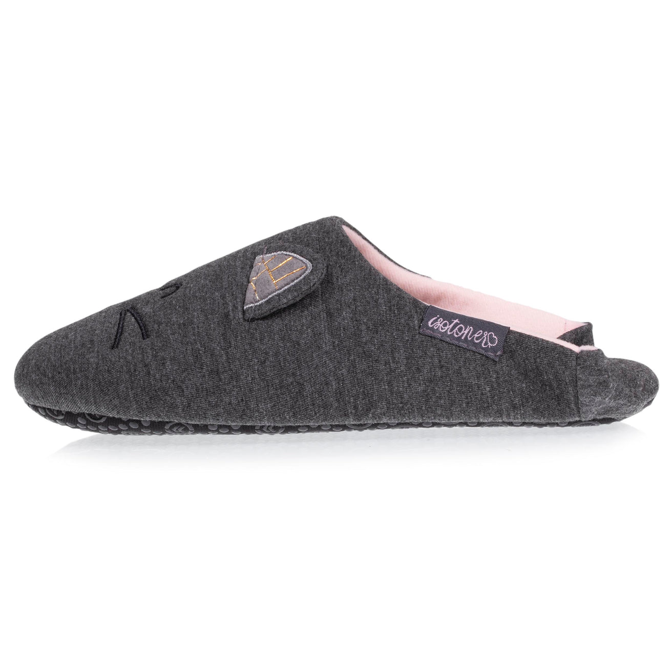 Zapatillas de casa babuchas Mujer 3D Gris jaspeado oscuro