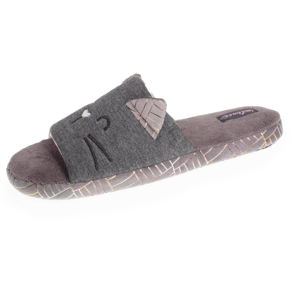 Zapatillas de casa sandalias Mujer 3D Gris jaspeado oscuro - Isotoner