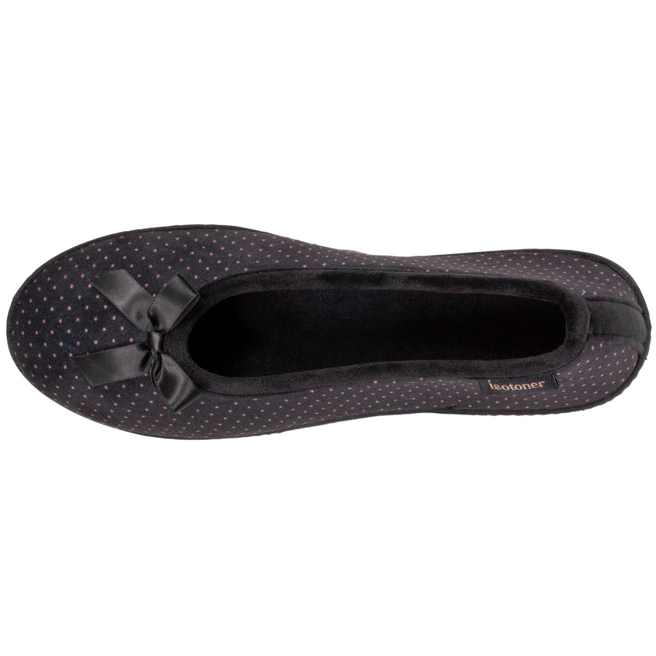 Zapatillas de casa bailarinas con tacón Mujer Negro Lunares