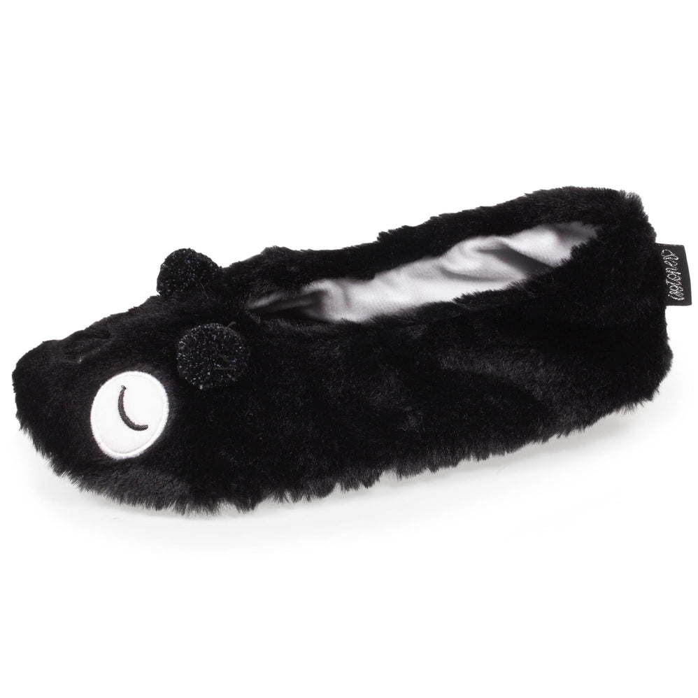 Zapatillas de casa bailarinas 3D Mujer Panda Negro - Isotoner