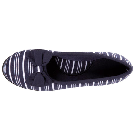 Zapatillas de casa bailarinas Mujer Rayas marino - Isotoner