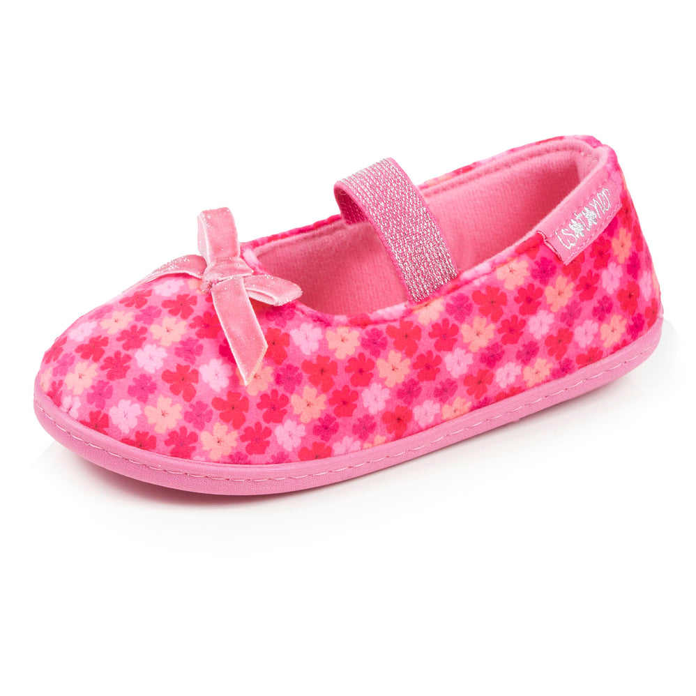 Zapatillas de casa bailarinas Niños Flores Rosa - Isotoner