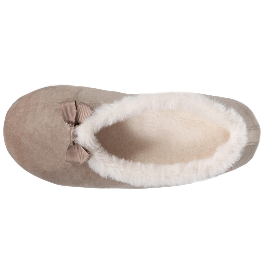 Zapatillas de casa bailarinas Mujer Beige imitación piel - Isotoner
