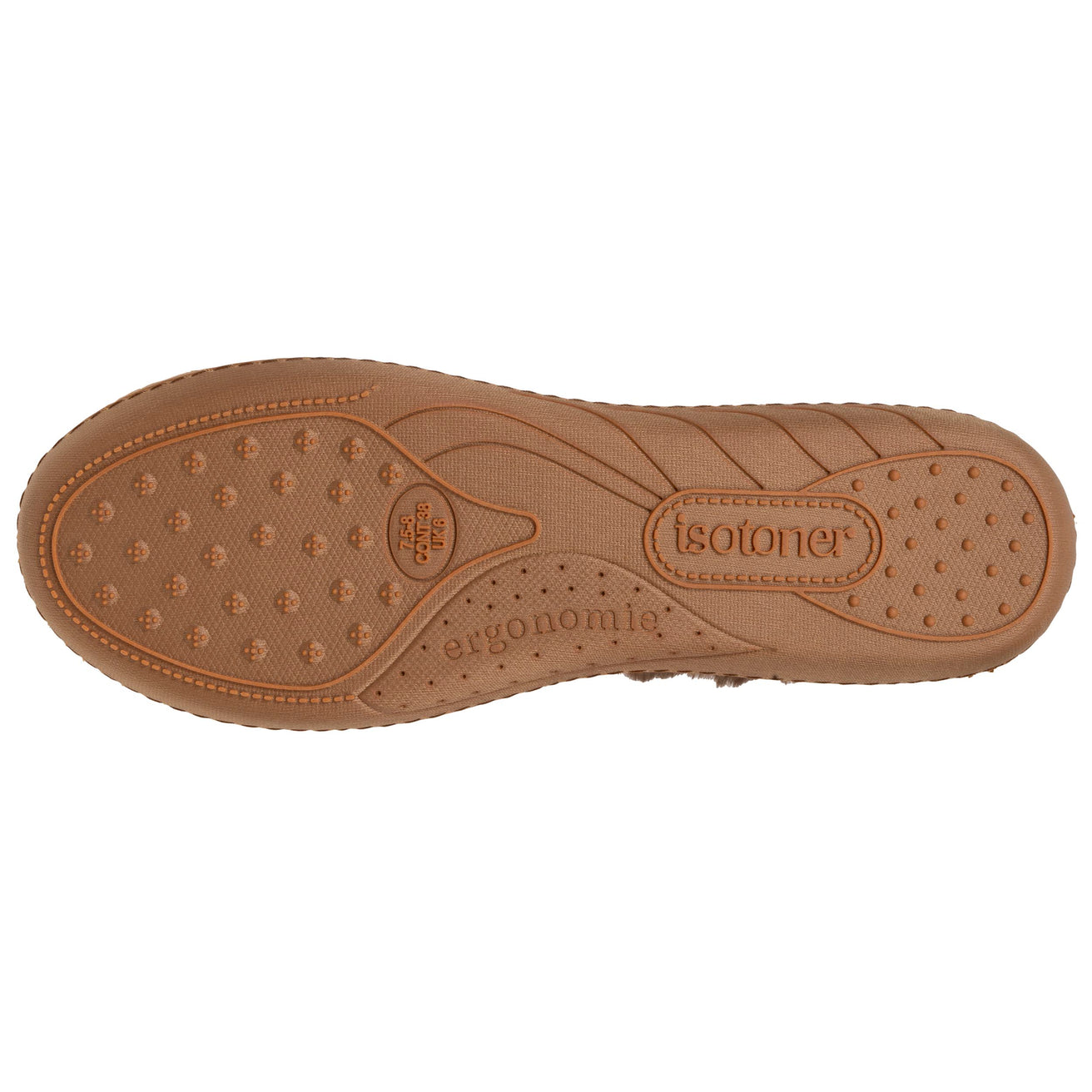 Zapatillas de casa bailarinas Mujer Camel Brillante