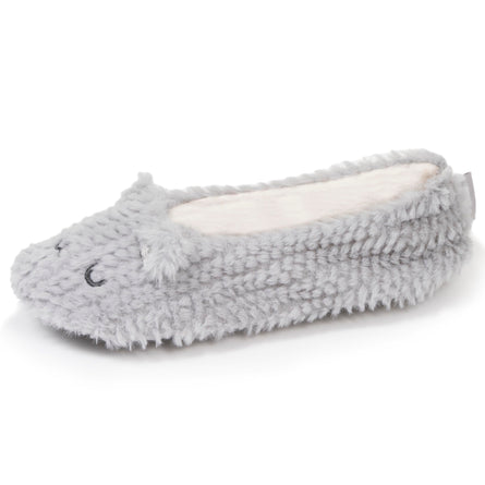 Zapatillas de casa bailarinas Mujer Gato Gris texturizado - Isotoner