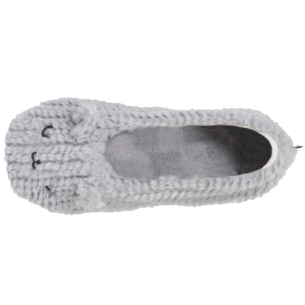 Zapatillas de casa bailarinas Mujer Gato Gris texturizado - Isotoner