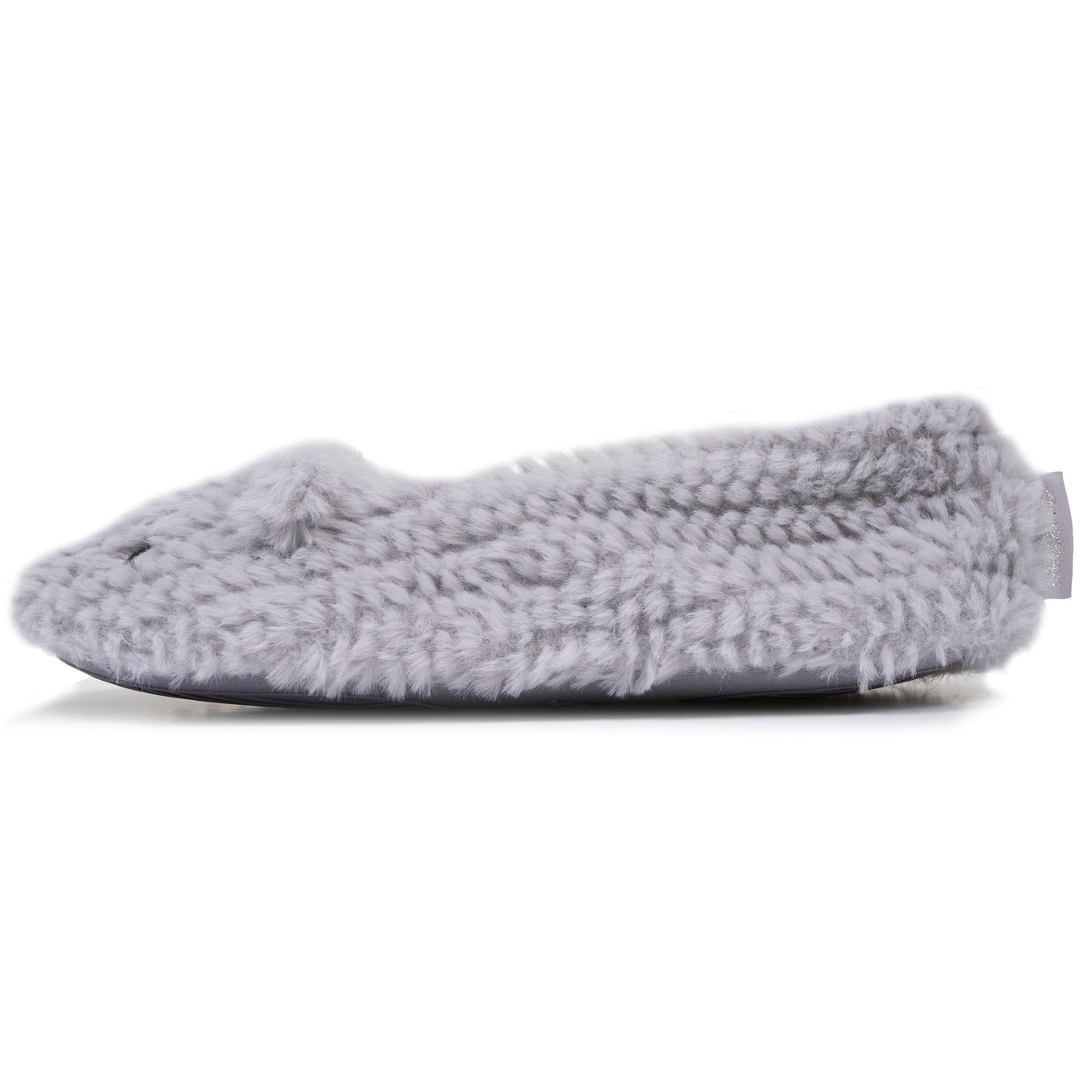 Zapatillas de casa bailarinas Mujer Gato Gris texturizado