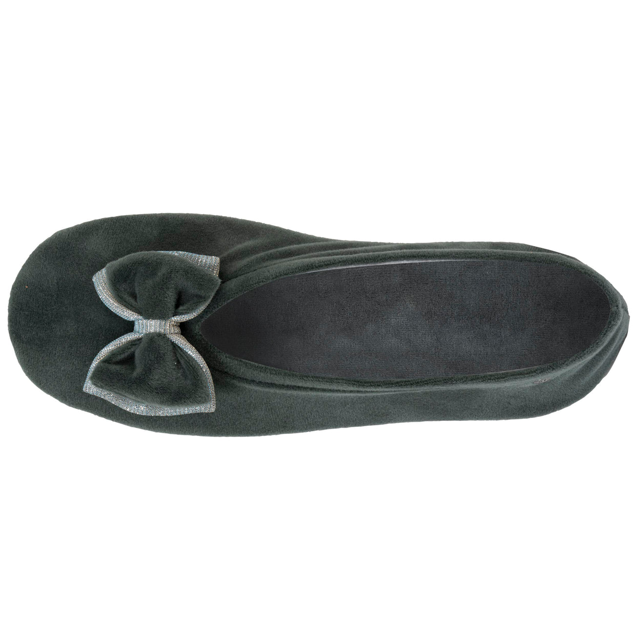 Zapatillas de casa bailarinas Mujer Doble lazo Salvia
