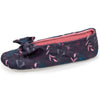 Zapatillas de casa bailarinas gran nudo Mujer Raya azul marino fleurs Isotoner