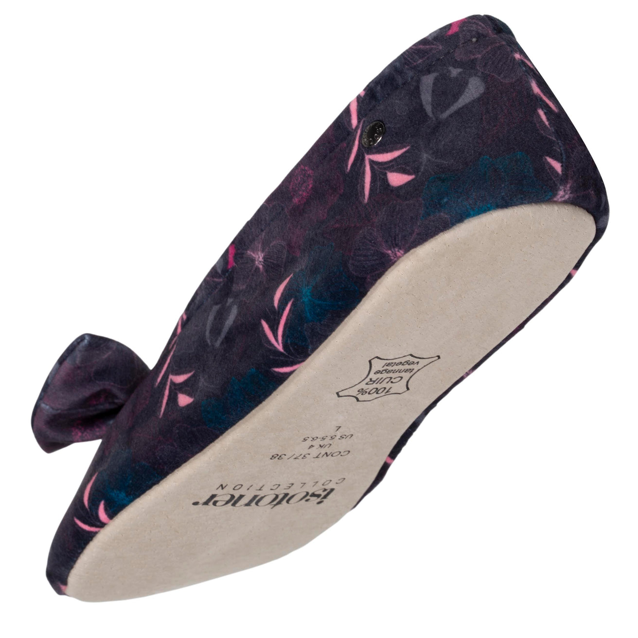 Zapatillas de casa bailarinas Mujer Flores lazo
