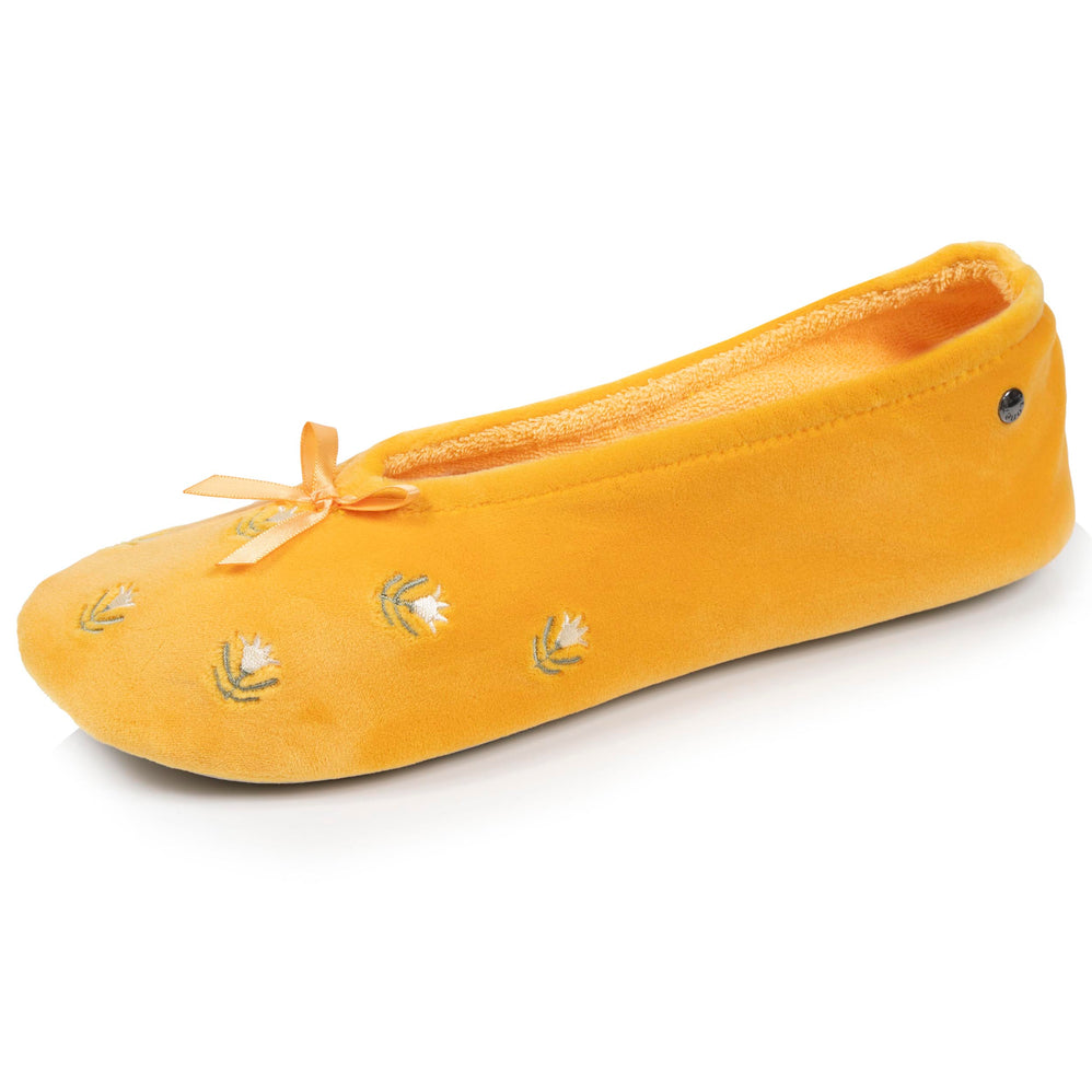 Zapatillas de casa Mujer Gran lazo Amarillo flores - Isotoner