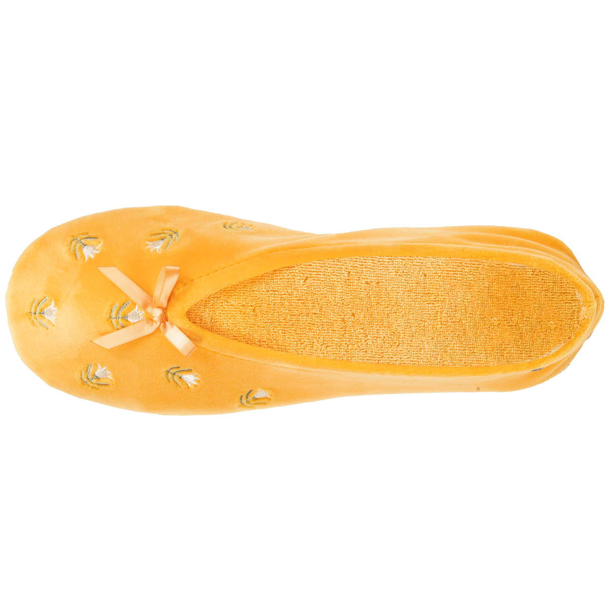 Zapatillas de casa Mujer Gran lazo Amarillo flores