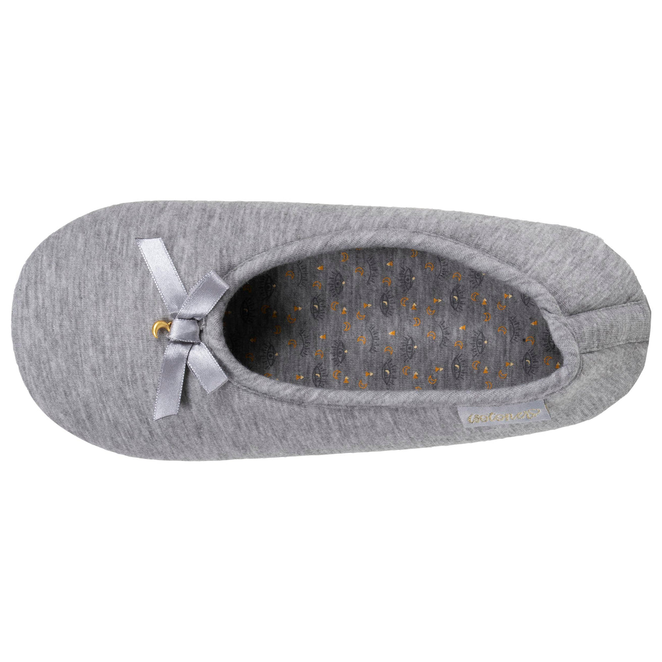 Zapatillas de casa Bailarinas Mujer Gris nudo satinado