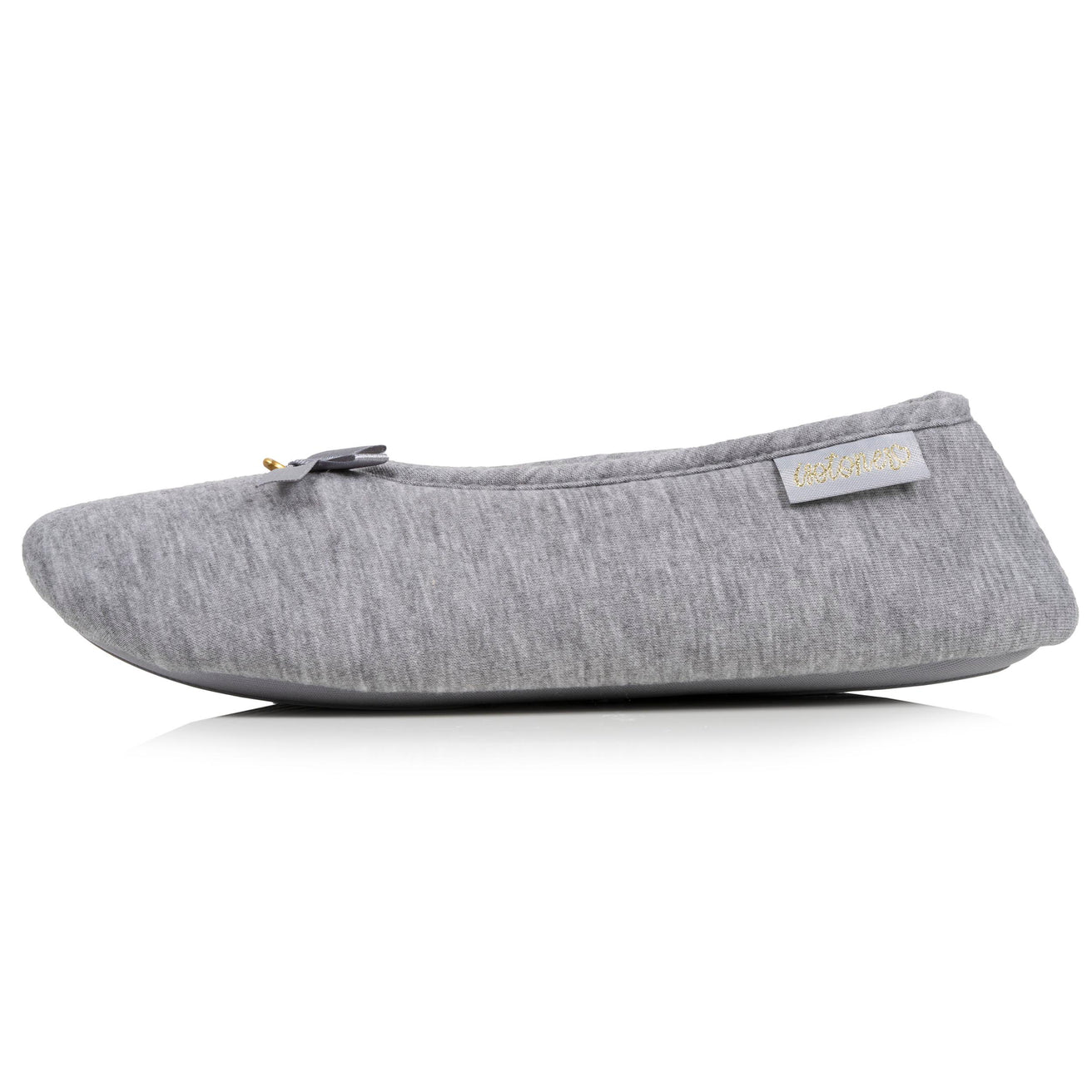 Zapatillas de casa Bailarinas Mujer Gris nudo satinado