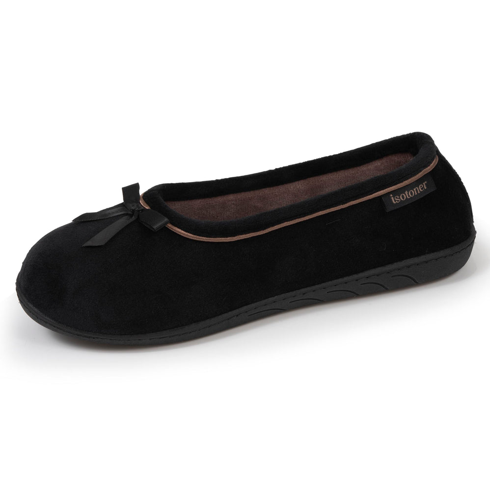 Zapatillas de casa bailarinas Mujer Negro beige - Isotoner