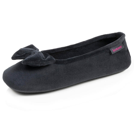 Zapatillas de casa Bailarinas Mujer Negro Rojo cuadros - Isotoner