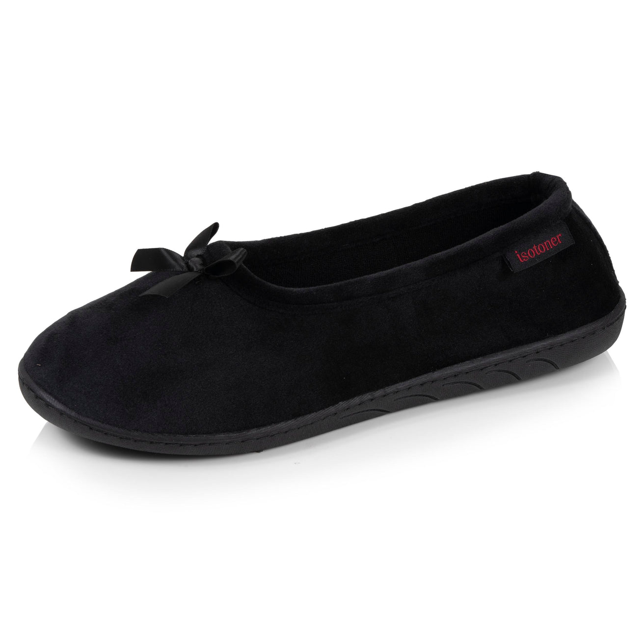 Chaussons ballerines Femme Noir noeud