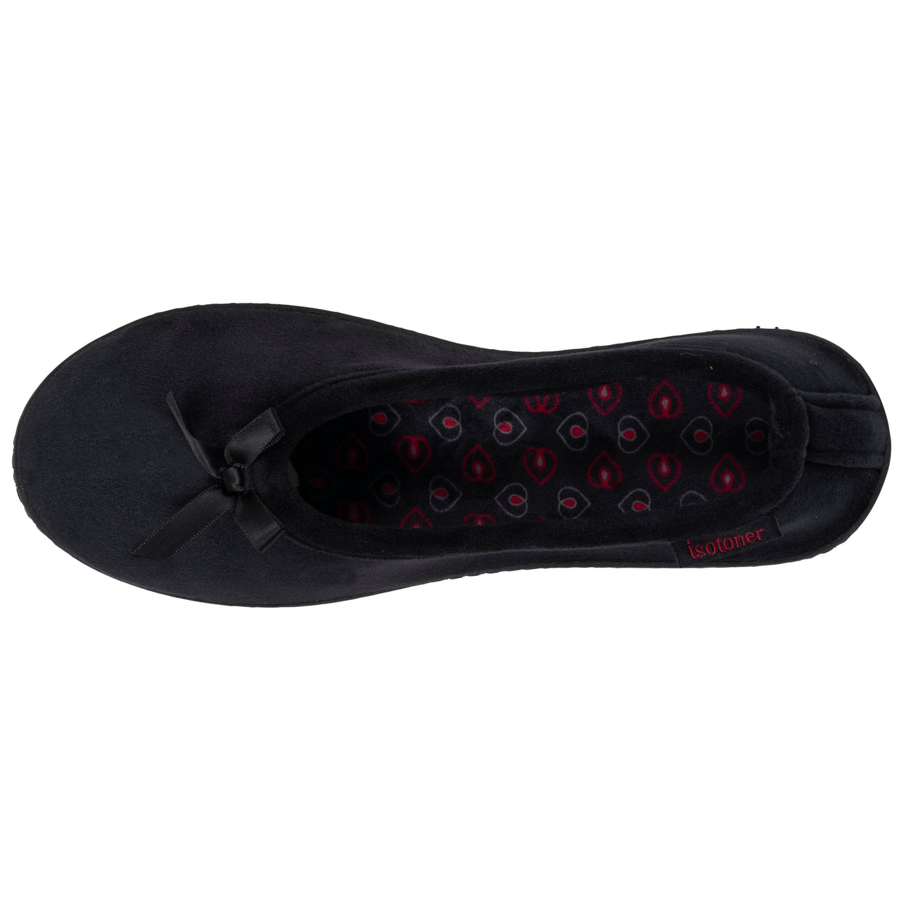 Chaussons ballerines Femme Noir noeud