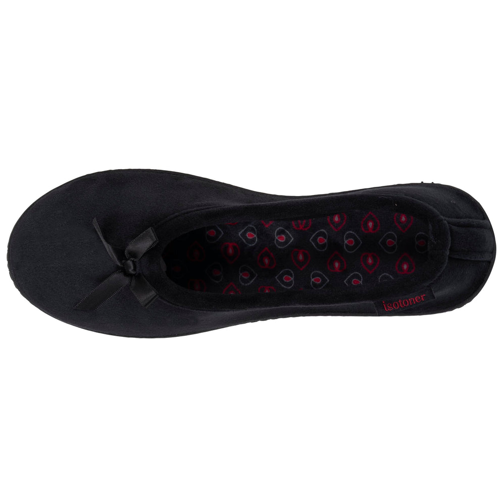 Chaussons ballerines Femme Noir noeud - Isotoner