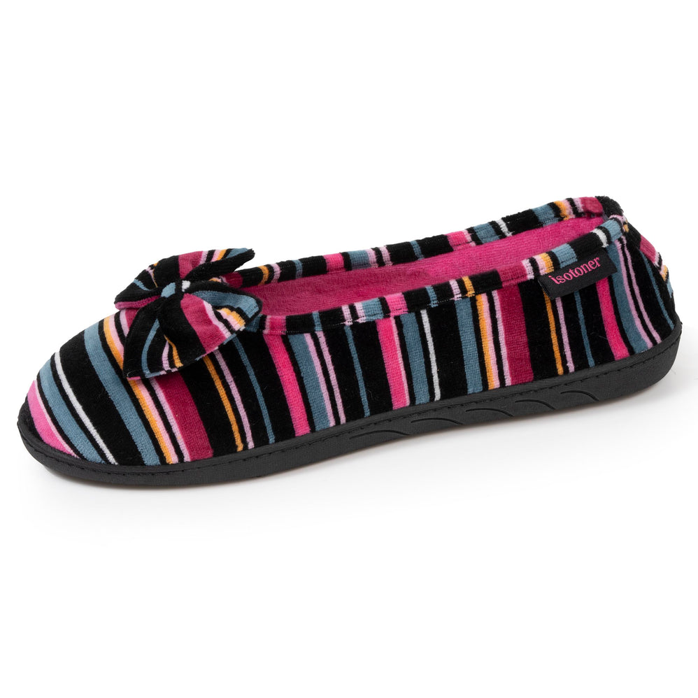 Zapatillas de casa bailarinas Mujer Rayas Rosas - Isotoner