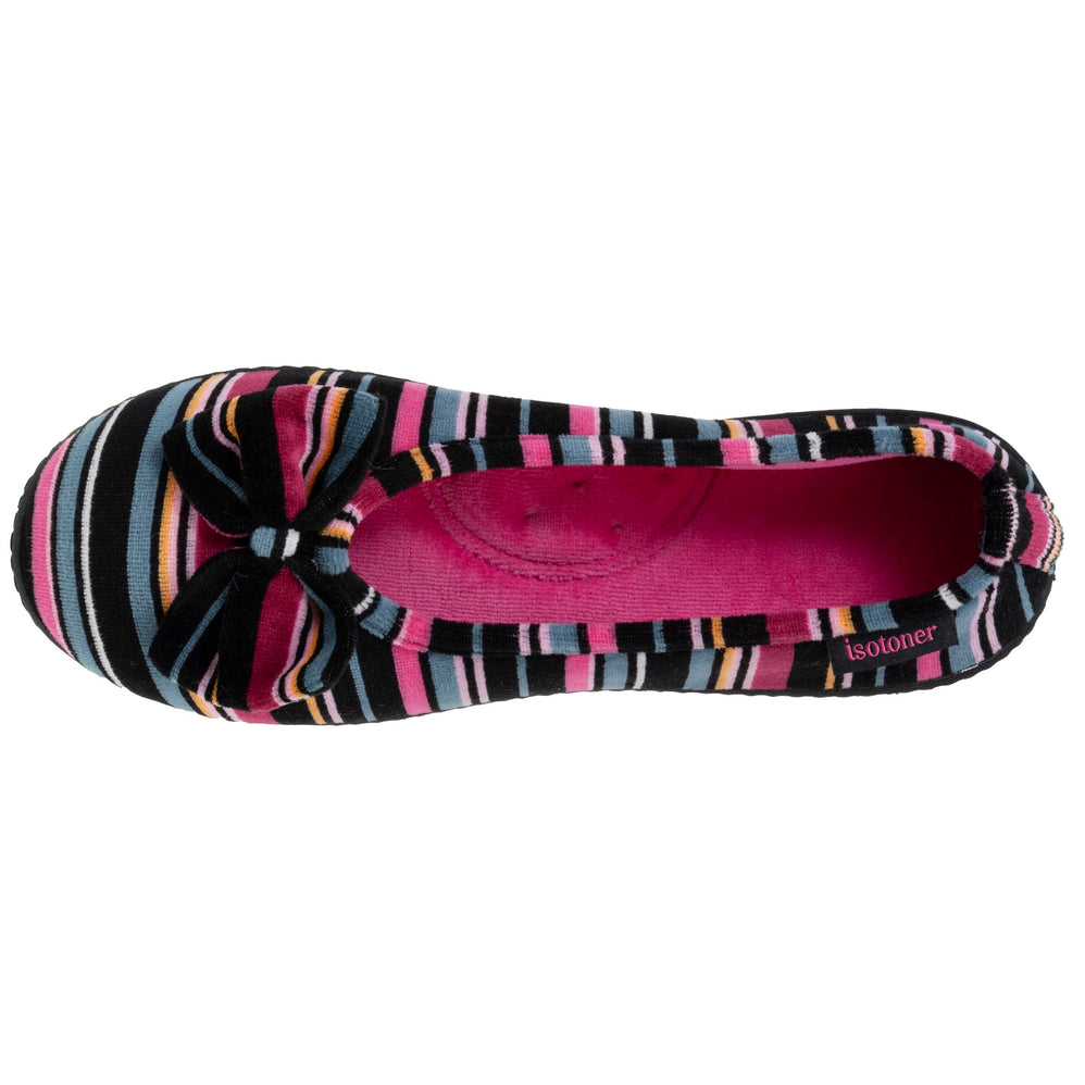 Zapatillas de casa bailarinas Mujer Rayas Rosas - Isotoner