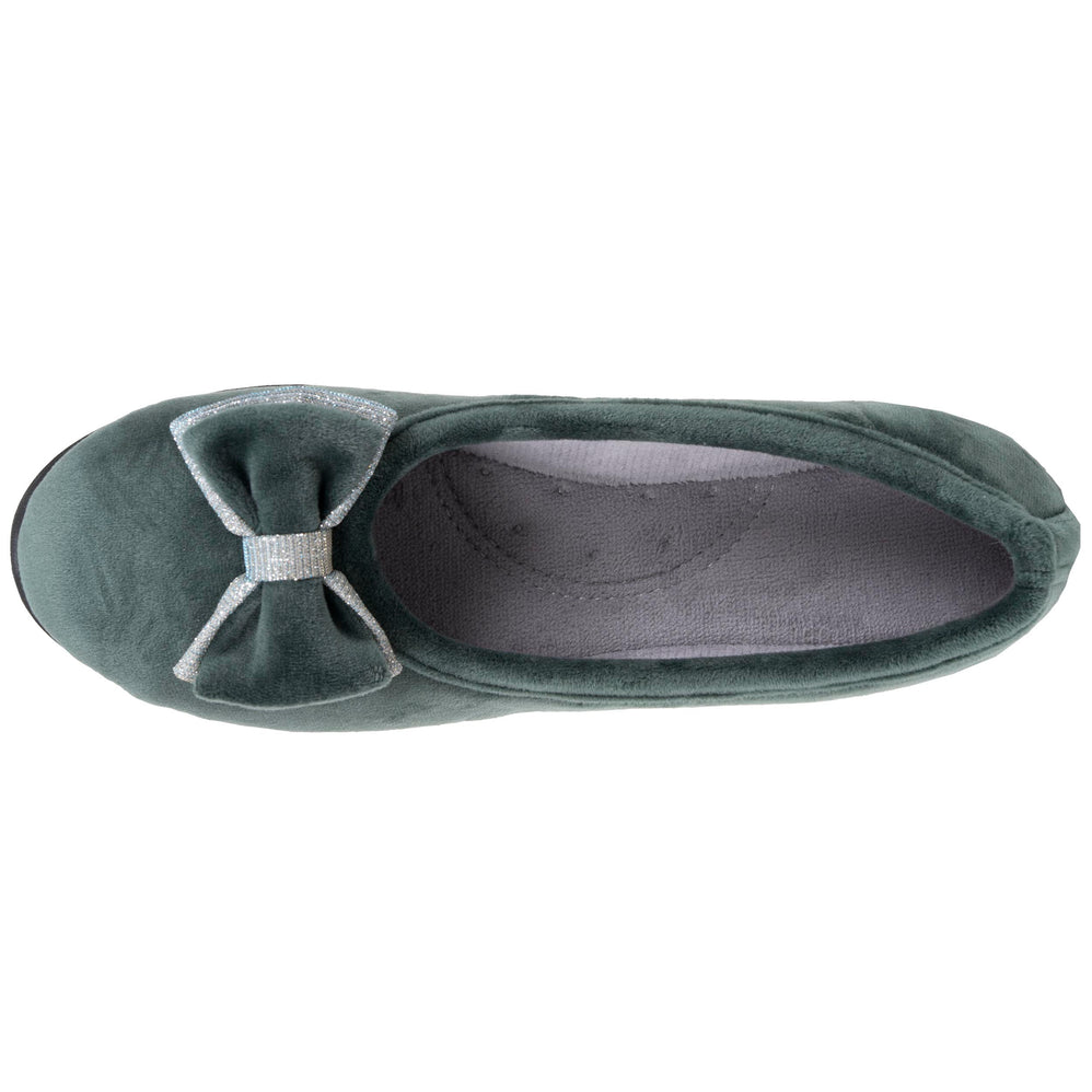 Zapatillas de casa Bailarinas Mujer Lazo irisado Sage - Isotoner