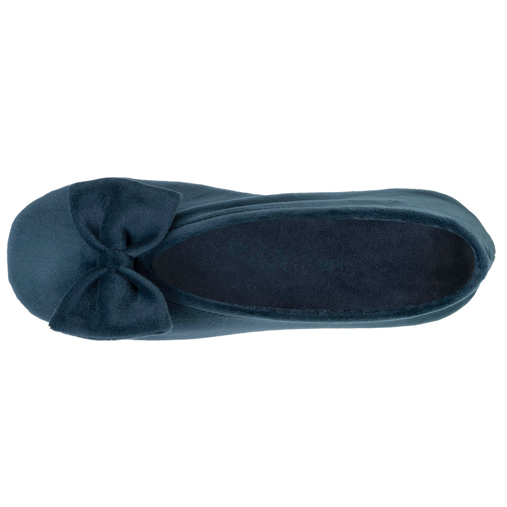 Zapatillas de casa Mujer gran lazo Azul pato - Isotoner