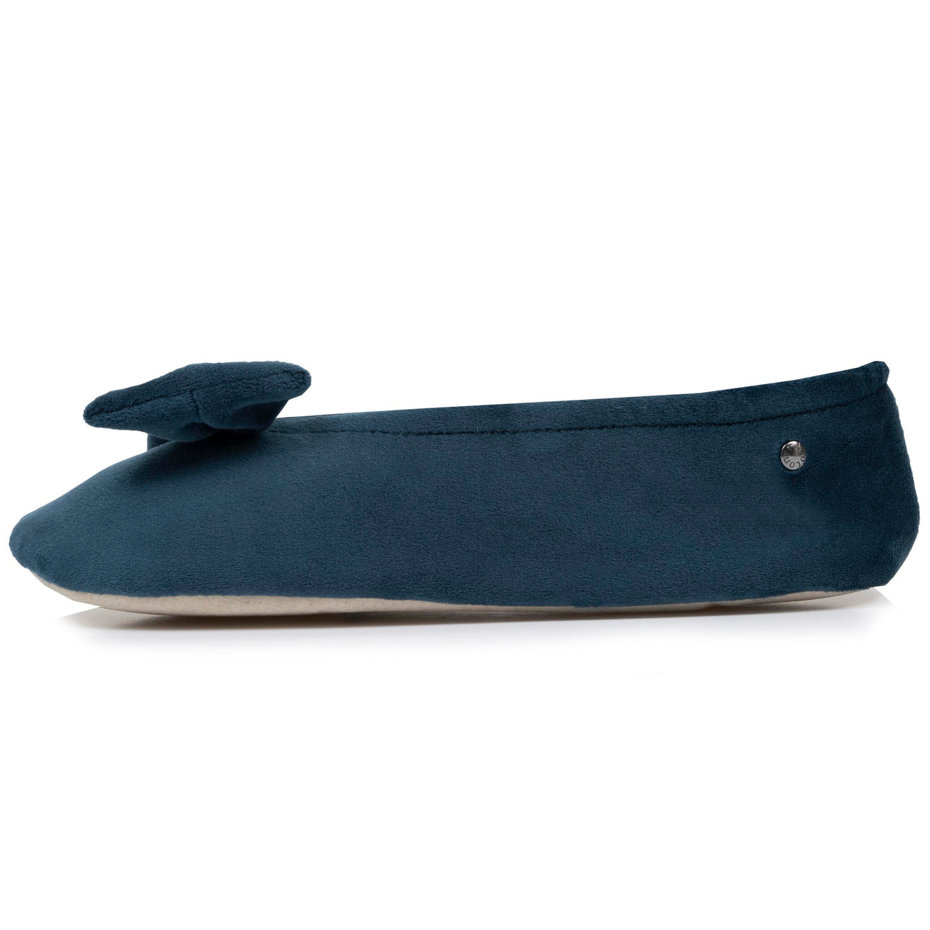 Chaussons ballerines Femme Grand Nœud Bleu canard