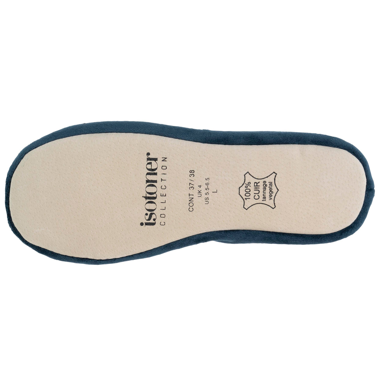 Chaussons ballerines Femme Grand Nœud Bleu canard