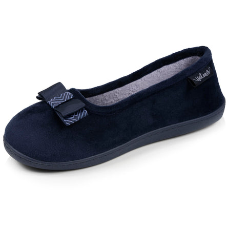 Mujer Zapatillas de casa ergonómicas Azul marino Lazo gráfico - Isotoner