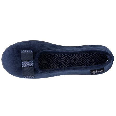 Mujer Zapatillas de casa ergonómicas Azul marino Lazo gráfico - Isotoner