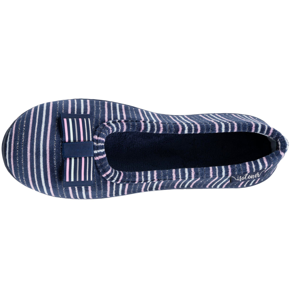 Mujer Zapatillas de casa ergonómicas Rayas azul marino - Isotoner