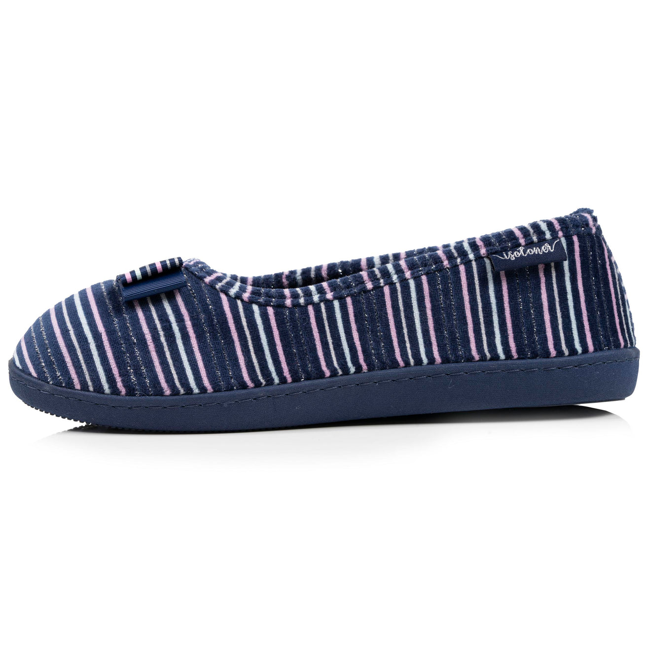 Mujer Zapatillas de casa ergonómicas Rayas azul marino