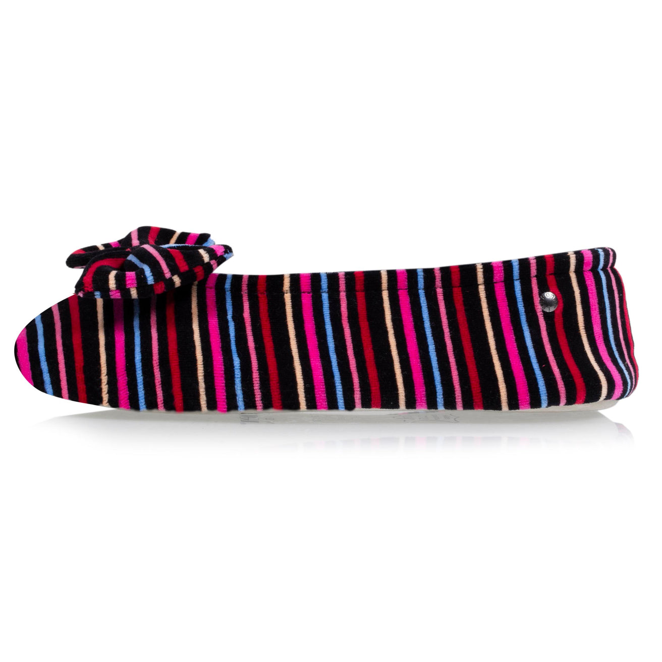 Zapatillas de casa bailarinas Mujer Grande Nudo Rayas rosas