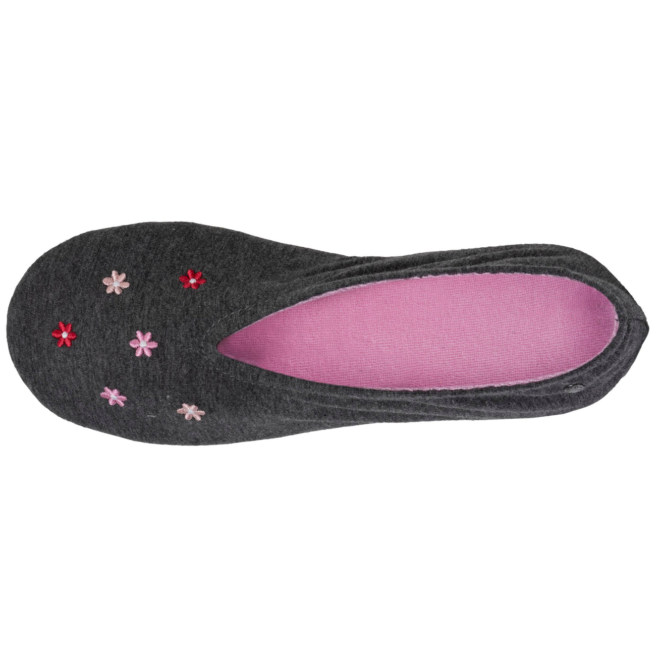 Zapatillas de casa bailarinas gran nudo Mujer Gris jaspeado