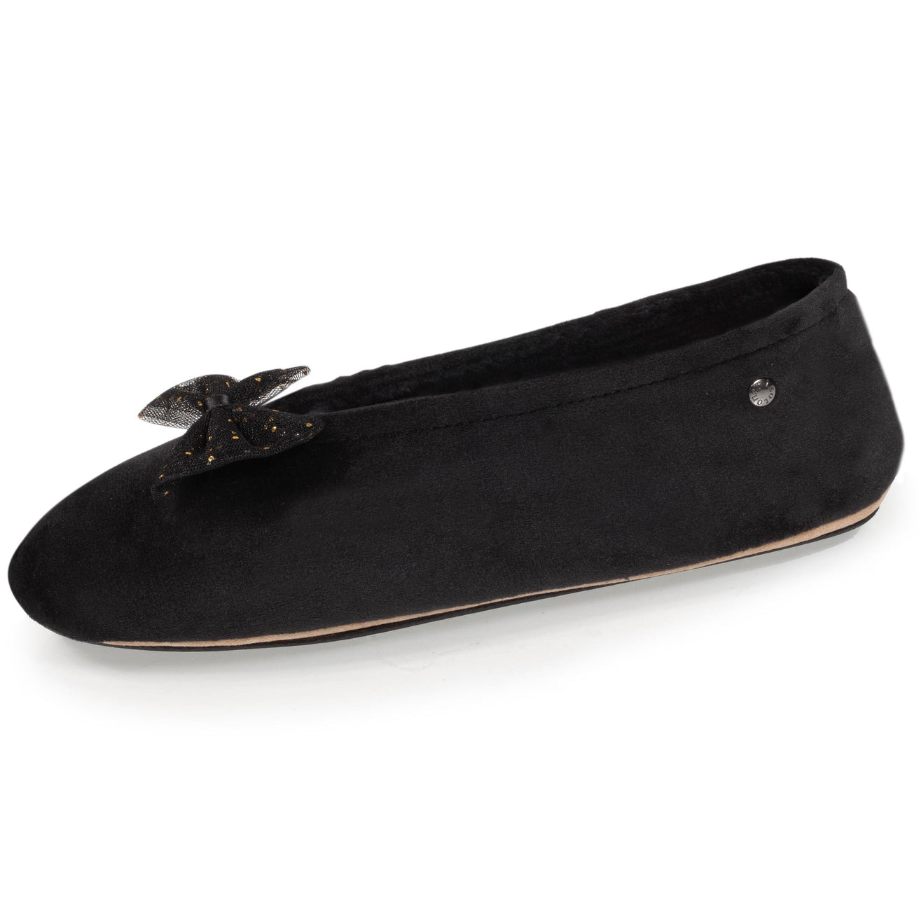 Zapatillas de casa bailarinas Mujer Nudo Precioso Negro