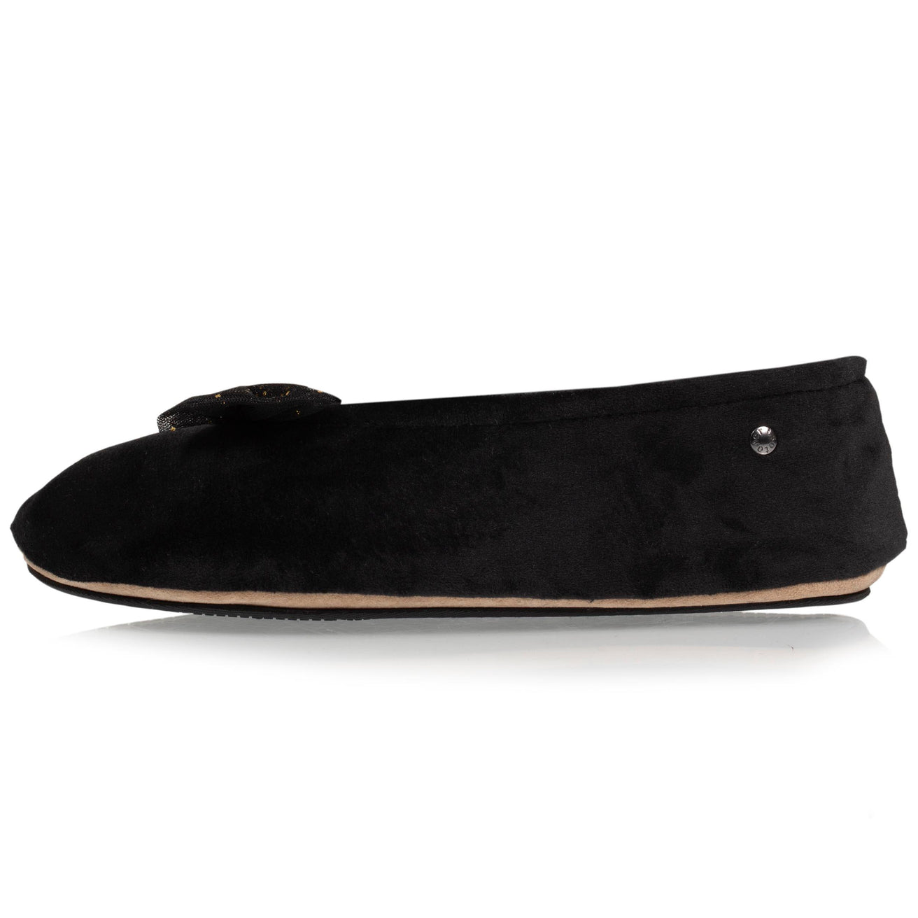 Zapatillas de casa bailarinas Mujer Nudo Precioso Negro