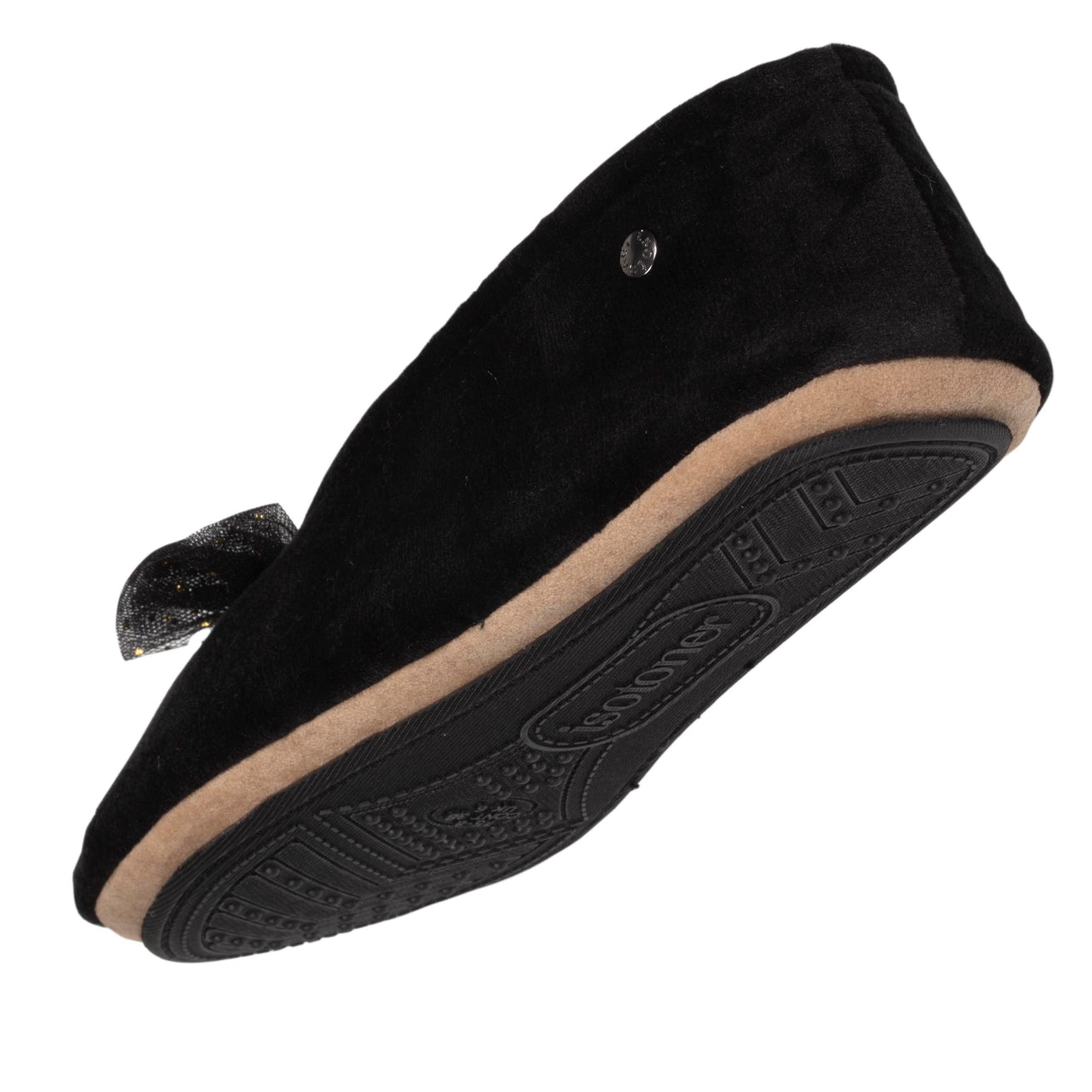 Zapatillas de casa bailarinas Mujer Nudo Precioso Negro