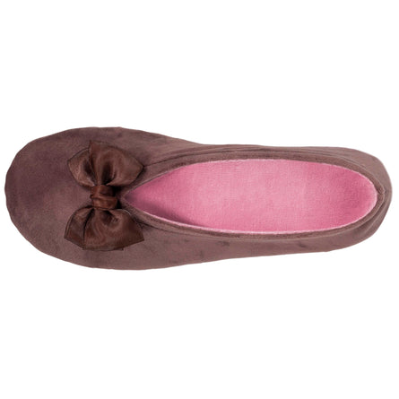 Zapatillas de casa bailarinas Mujer Nudo Precioso Topo rosa - Isotoner