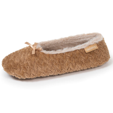Zapatillas de casa bailarinas texturizadas Mujer Camel - Isotoner