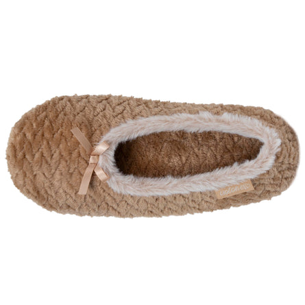 Zapatillas de casa bailarinas texturizadas Mujer Camel - Isotoner