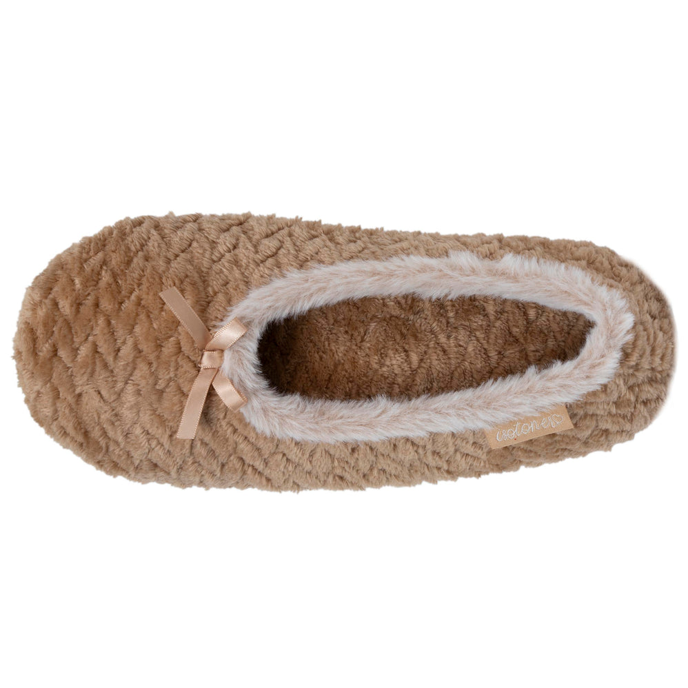Zapatillas de casa bailarinas texturizadas Mujer Camel - Isotoner
