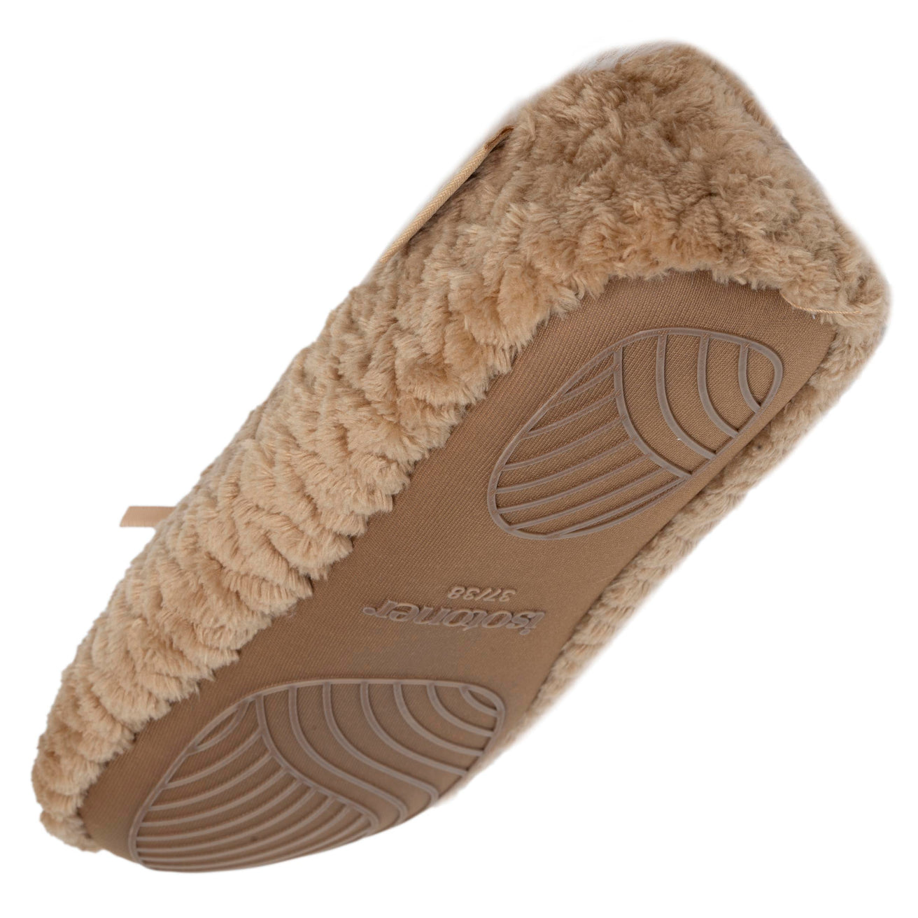 Zapatillas de casa bailarinas texturizadas Mujer Camel